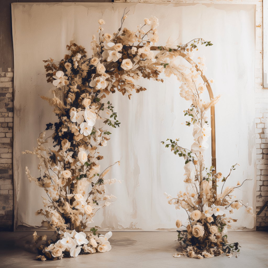 Whispering Elegance: The Ethereal White Wedding Floral Arch